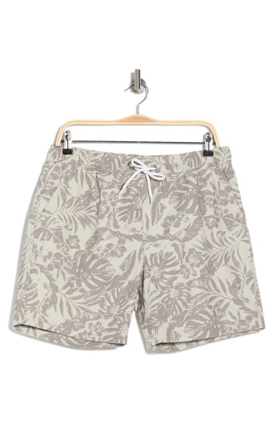 Create Unison Palm Leaf 6-inch Shorts In Dk Tan Print