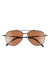 Ferragamo Salvatore  58mm Aviator Sunglasses In Brown