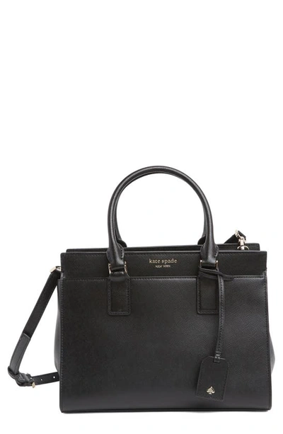 Kate Spade Cameron Medium Leather Satchel In Black
