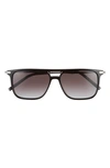 Ferragamo Salvatore  57mm Square Sunglasses In Black