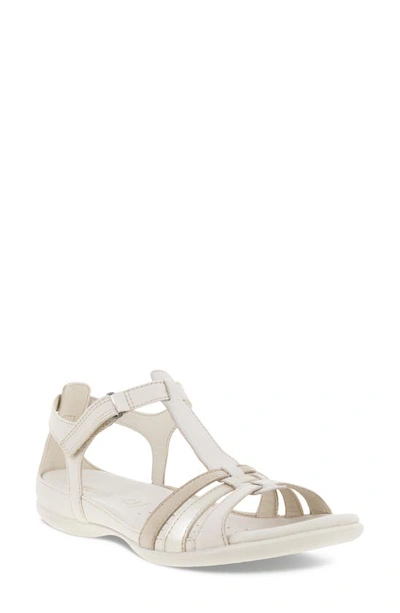 Ecco Women's Flash T Strap Sandal Women's Shoes In Limestone/ White Gold/ Beige