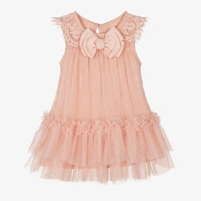 Angel's Face Baby Girls Pink Tulle & Lace Dress