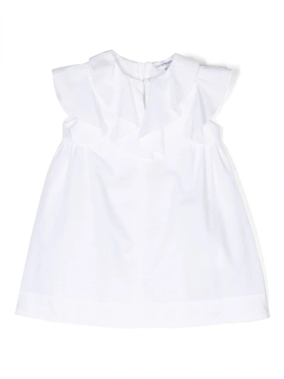 Emporio Armani Babies' Girls White Cotton Poplin Dress