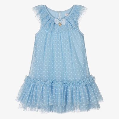 Angel's Face Babies' Girls Blue Hearts Tulle Dress