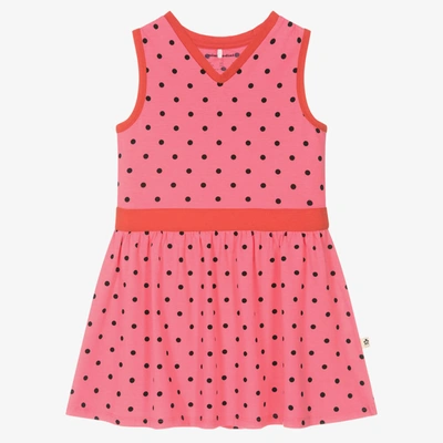 Mini Rodini Babies' Girls Pink Organic Cotton Polka Dot Dress