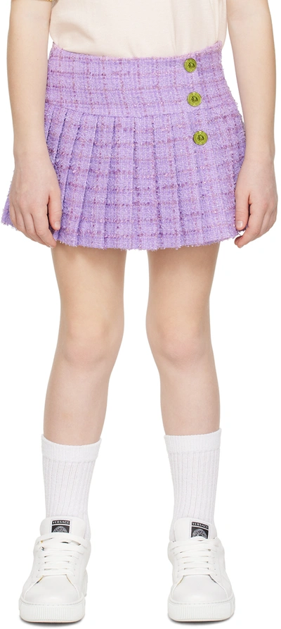 Versace Girls Purple Tweed Skirt
