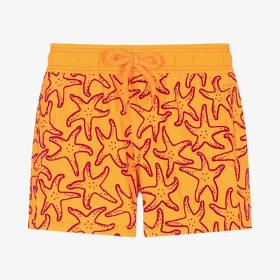 Vilebrequin Kids' Boys Orange Starfish Swim Shorts