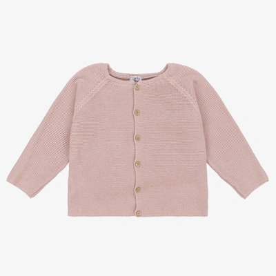 Mebi Babies' Girls Dusky Pink Cotton Knit Cardigan
