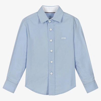 Pan Con Chocolate Babies' Boys Blue Cotton Logo Shirt