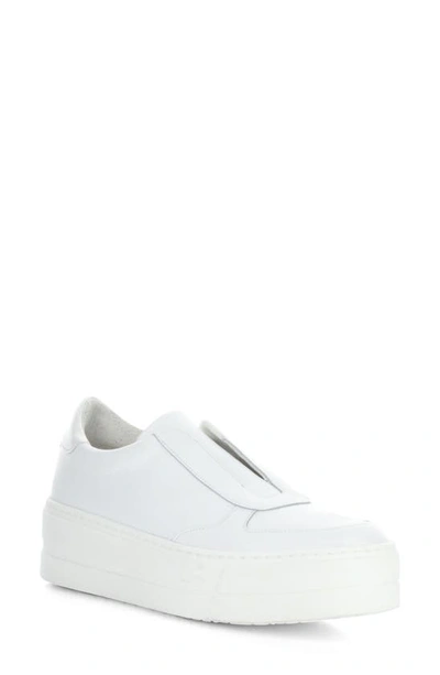 Bos. & Co. Magali Platform Slip-on Sneaker In White Verona/ Patent