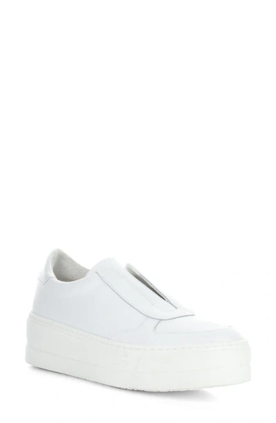 Bos. & Co. Magali Platform Slip-on Trainer In White Verona/ Patent