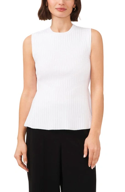 Halogen Sleeveless Peplum Sweater In Bright White