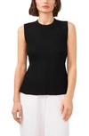 Halogen Sleeveless Peplum Sweater In Rich Black