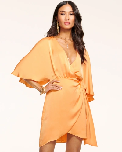 strapless open back dress Rent Asos Design Cami Mesh Overlay Skater Maxi Dress In Orange main image 1