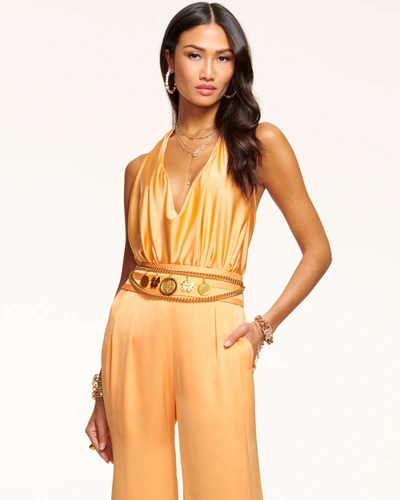 Shop Ramy Brook Harriet Halter Tank Top In Peach