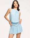 Ramy Brook Paris Sleeveless Mini Dress In Misty Blue