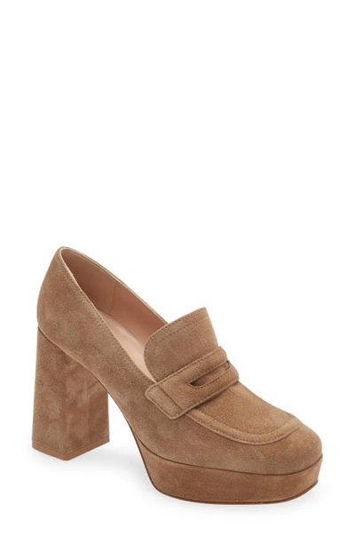 Gianvito Rossi Rouen Loafers In Camel