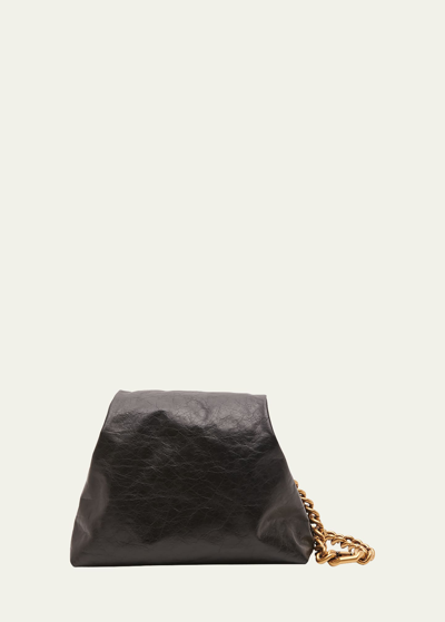 Balenciaga Puffer Leather Chain Shoulder Bag In 1000 Black