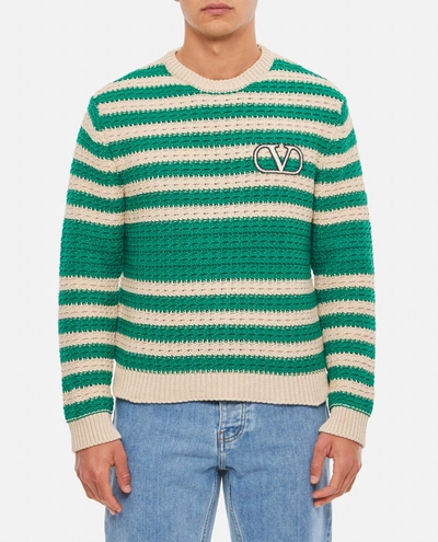 Valentino Logo Sweater In Green