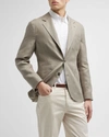 Brunello Cucinelli Men's Chevron Linen Sport Coat In C068 Sage