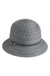 Helen Kaminski Raffia Cloche - Grey In Dark Graphite