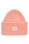 Acne Studios Pansy Rib Knit Beanie In Pale Pink