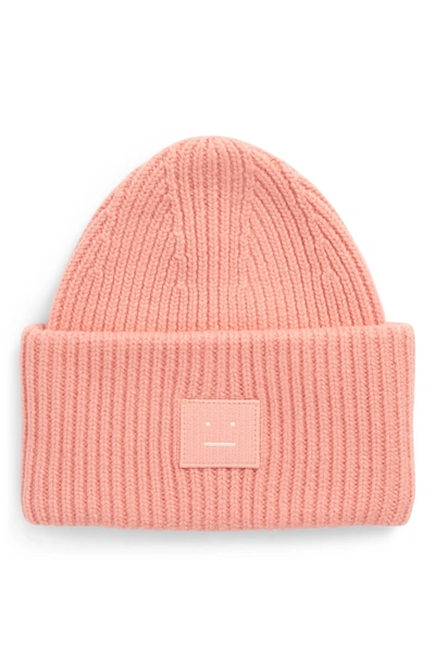 Acne Studios Pansy Rib Knit Beanie In Pale Pink
