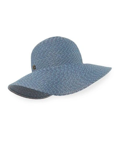 Eric Javits Hampton Squishee Packable Sun Hat In Denim