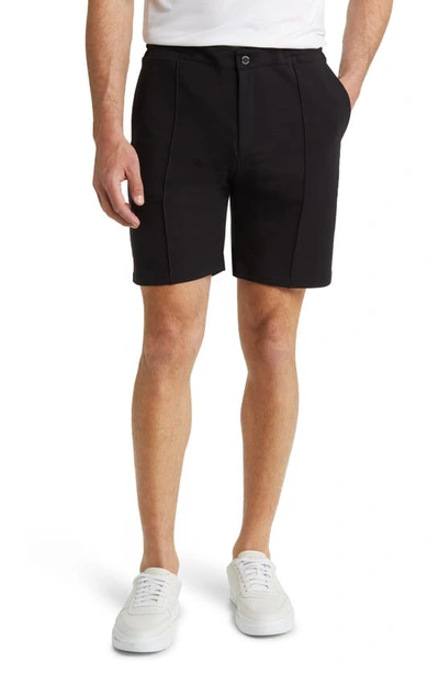 Stone Rose French Terry Shorts In Black