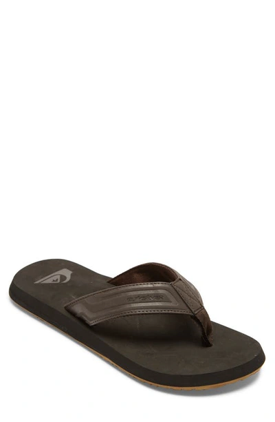 Quiksilver Monkey Wrench Flip Flop In Brown