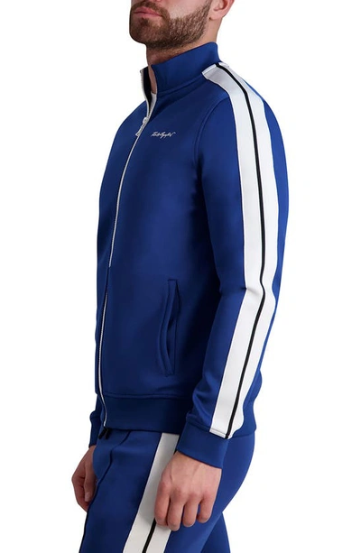 Karl Lagerfeld Signature Scuba Track Jacket In Blue