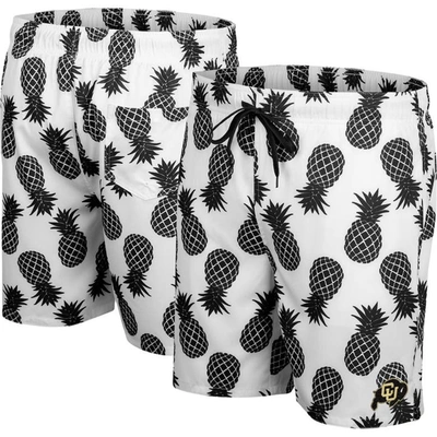 Colosseum White Colorado Buffaloes Pineapples Swim Shorts