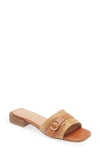 Chocolat Blu Briella Slide Sandal In Toast Raffia