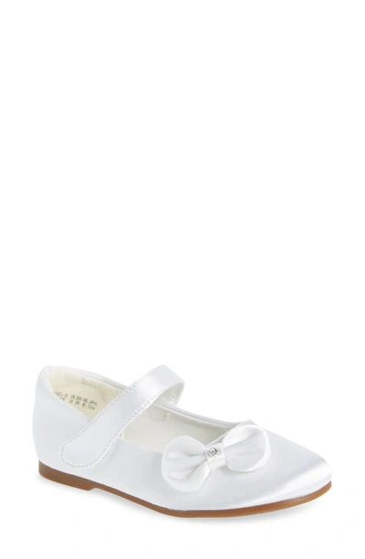 Dream Pairs Kids' Angel Crystal Bow Mary Jane In White/ Satin