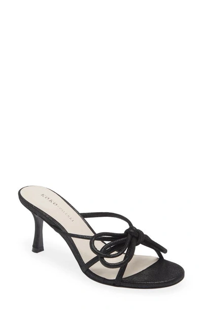 Koko + Palenki Barely Strappy Sandal In Black Shimmer