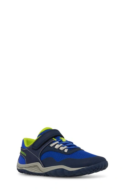 Merrell Kids' Trail Glove 7 A/c Hiking Sneaker In Blue/ Lime