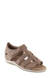 David Tate Shala Strappy Sport Sandal In Taupe Lizard Print Leather