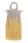 Petit Kouraj Mini Fringe Top Handle Bag In Syrup