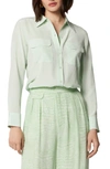 Equipment Signature Slim Fit Silk Button-up Shirt In Misty Jade