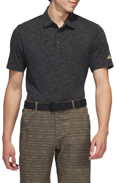 Adidas Golf Space Dye Piqué Performance Golf Polo In Black