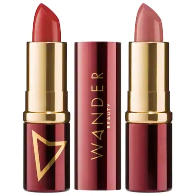 Wander Beauty Wanderout Dual Lipsticks Wanderberry (burgundy)/ Barely There (mauve Nude) 0.14 oz/ 4.08 G In Wanderberry/barely There
