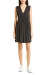 Atm Anthony Thomas Melillo V-neck Sleeveless Minidress In Black