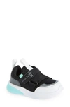 Dream Pairs Kids' Zigzag Hook & Loop Sneaker In Black/ Green