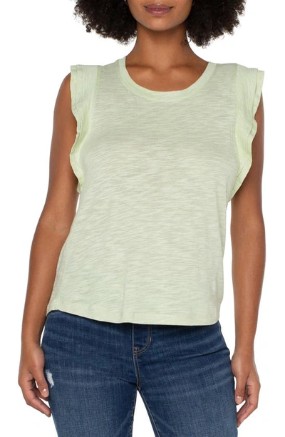 Liverpool Los Angeles Double Layer Flutter Sleeve Top In Celadon
