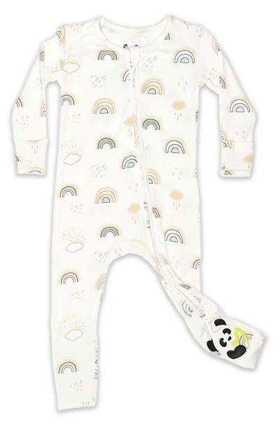 Bellabu Bear Babies' Kids' Rainbow Convertible Footie Fitted One-piece Pajamas In Rainbows