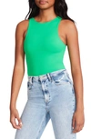 Steve Madden Nico Sleeveless Bodysuit In Bright Green