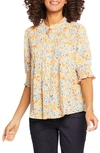 Nydj Pleated Peasant Blouse In Sunnyside
