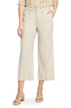 Nydj Linen Blend Crop Wide Leg Pants In Feather