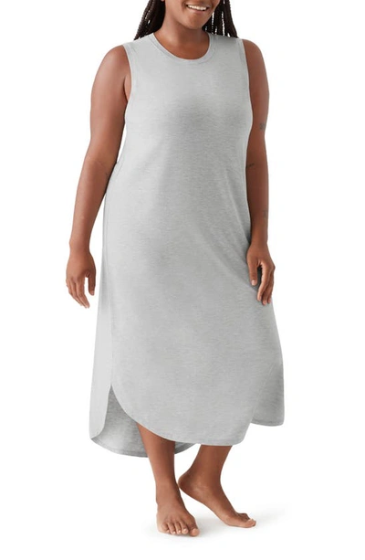 True & Co. Tank Nightgown In Light Gray Heather