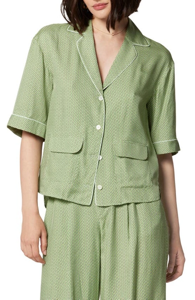 Equipment Leon Print Button-up Shirt In Green